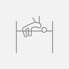 High jump line icon.