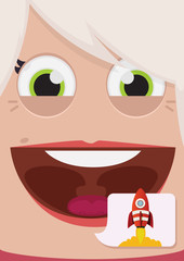 Woman face vector illustration