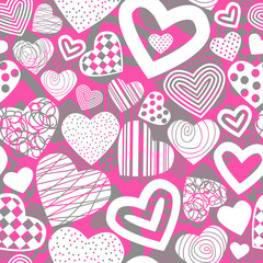 Valentine's seamless pattern with hearts