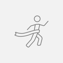 Winner crossing finish line icon.