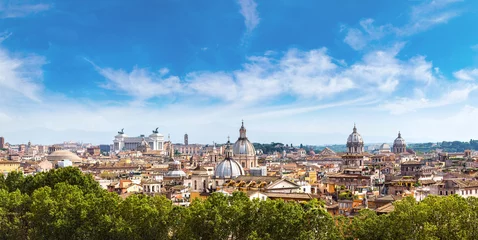 Poster Panoramisch uitzicht over Rome © Sergii Figurnyi