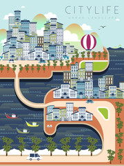 lovely city life scenery