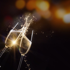 Glasses of champagne with splash © Lukas Gojda