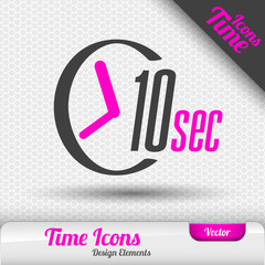 Time Icon 10 Seconds Symbol Vector Design Elements