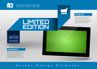 Obraz premium Business banner with modern display. Vector design elements for