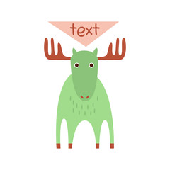 Cute deer with a sign for text
