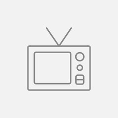 Obraz premium Retro television line icon.