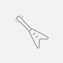 Electric guitar line icon.