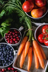 Papier Peint photo autocollant Légumes Mélange de fruits, légumes et baies