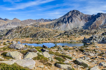 Solana lakes in the Lake Pessons, Andorra