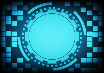 Blue circle of ring and gears in technology background. Vector illustration design communication concept.