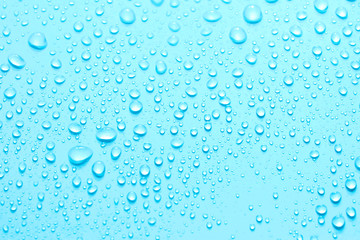 Water drop on blue background