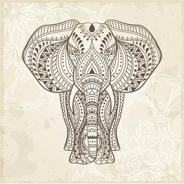 Vector Ethnic  Indian Elephant