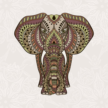 Vector Ethnic  Indian Elephant