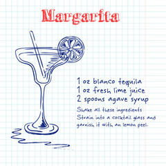 Hand drawn illustration of cocktail