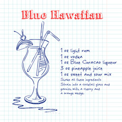 Hand drawn illustration of cocktail