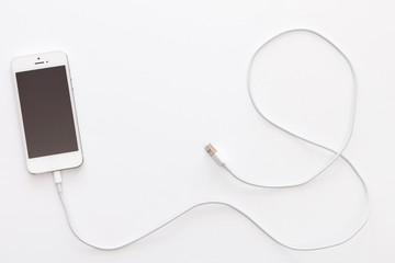 Smartphone and cable © blackday