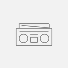 Radio cassette player line icon.