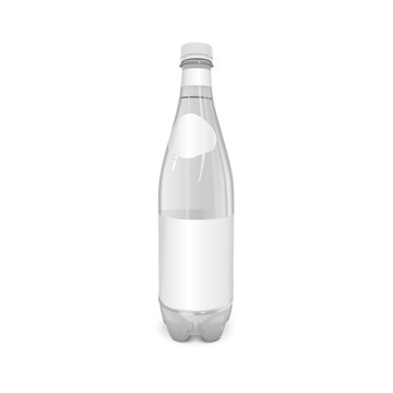 plastic beverage bottle with blank label
