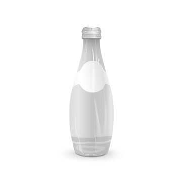 glass beverage bottle with blank label