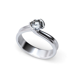  Ring with diamond. Holiday symbol