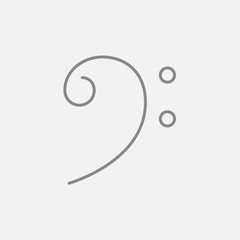 Bass clef line icon.
