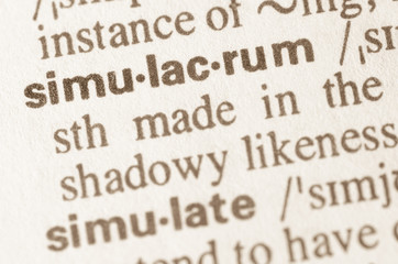 Obraz premium Dictionary definition of word simulacrum