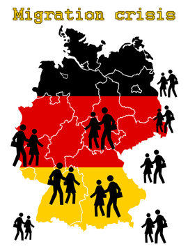 Migration crisis in Germany - concept