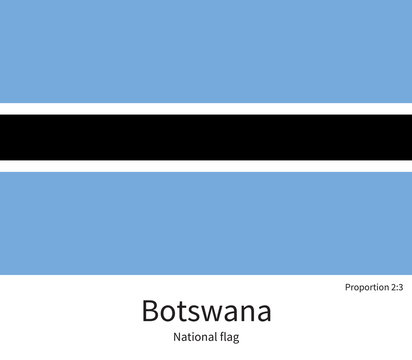 National flag of Botswana with correct proportions, element, colors