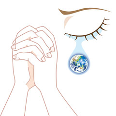 世界平和 - 涙の祈り