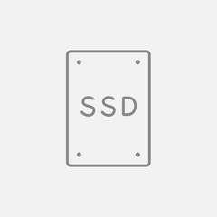 Solid state drive line icon.