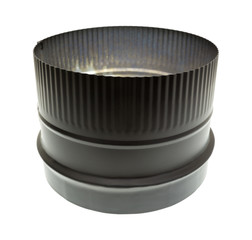 Black stove pipe adapter on white background
