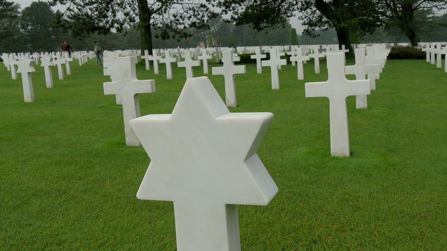 One of the star tomb from the Normandy cemetery. This is a memorial for all the heroes of the World War II in Normandy