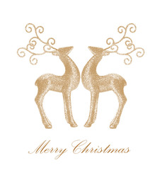 Christmas card with reindeer © bluebat