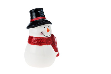 Snowman ceramic doll.