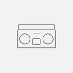 Radio cassette player line icon.