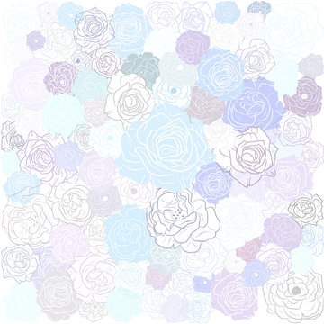 Hand drawn floral doodle background, abstract vector pattern