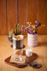 Empty vintage coffee glass