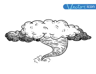 weather elements, tornado, vector illustration.