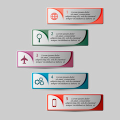 Vector infographics template with steps, options. For infographic, banner, poster, web design, brochure, presentation