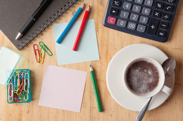 Sticky paper and color pencil