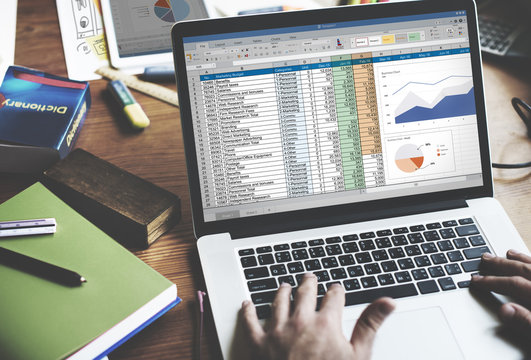 Financial Planning Accounting Report Spreadsheet Concept