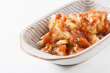 Roti with Thai tea sauce