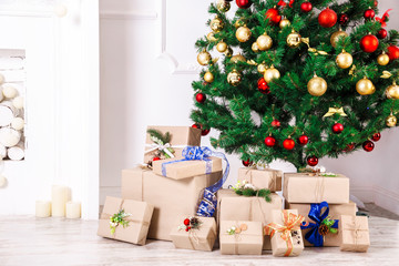 Christmas living room with Christmas Tree