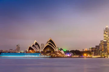 Gordijnen SYDNEY - 12 OKTOBER 2015: Het iconische Sydney Opera House is een mu © jovannig