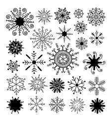 Snowflake collection. vector illustration.