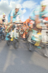Cyclists, motion blur