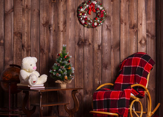 Christmas living room with Christmas Tree