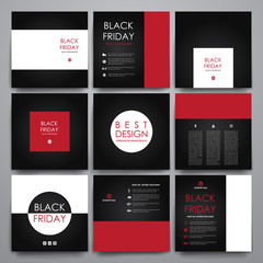 Set of modern design banner template in sale style
