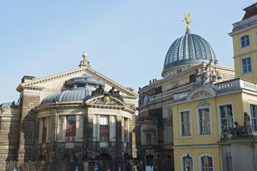 Fototapeta na wymiar View from Frauenkirche towards Academy of Fine Arts, Dresden, Ge
